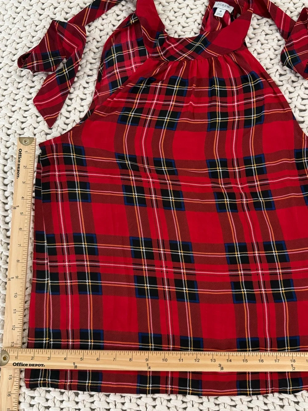J. Crew Red Plaid Halter Camisole